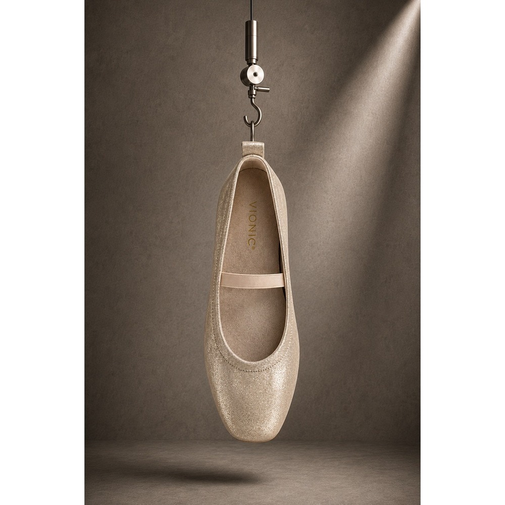 Vionic Colette Mary Ballet Flats Jane Gold Metallic Women's Shoes Sz 9 M